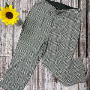 Ellos black and white check plaid pattern cropped pants NWT size 10/12